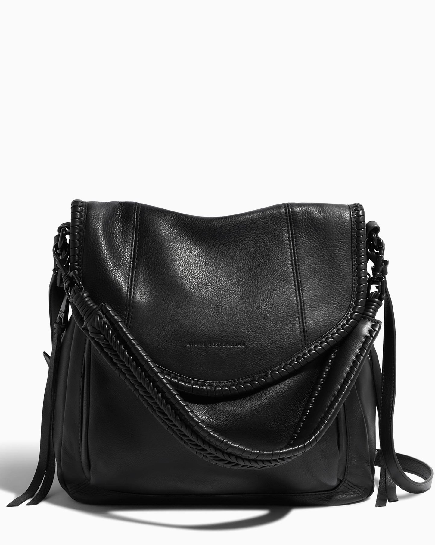 Aimee Kestenberg All For Love Convertible Black Leather Shoulder Bag - Black