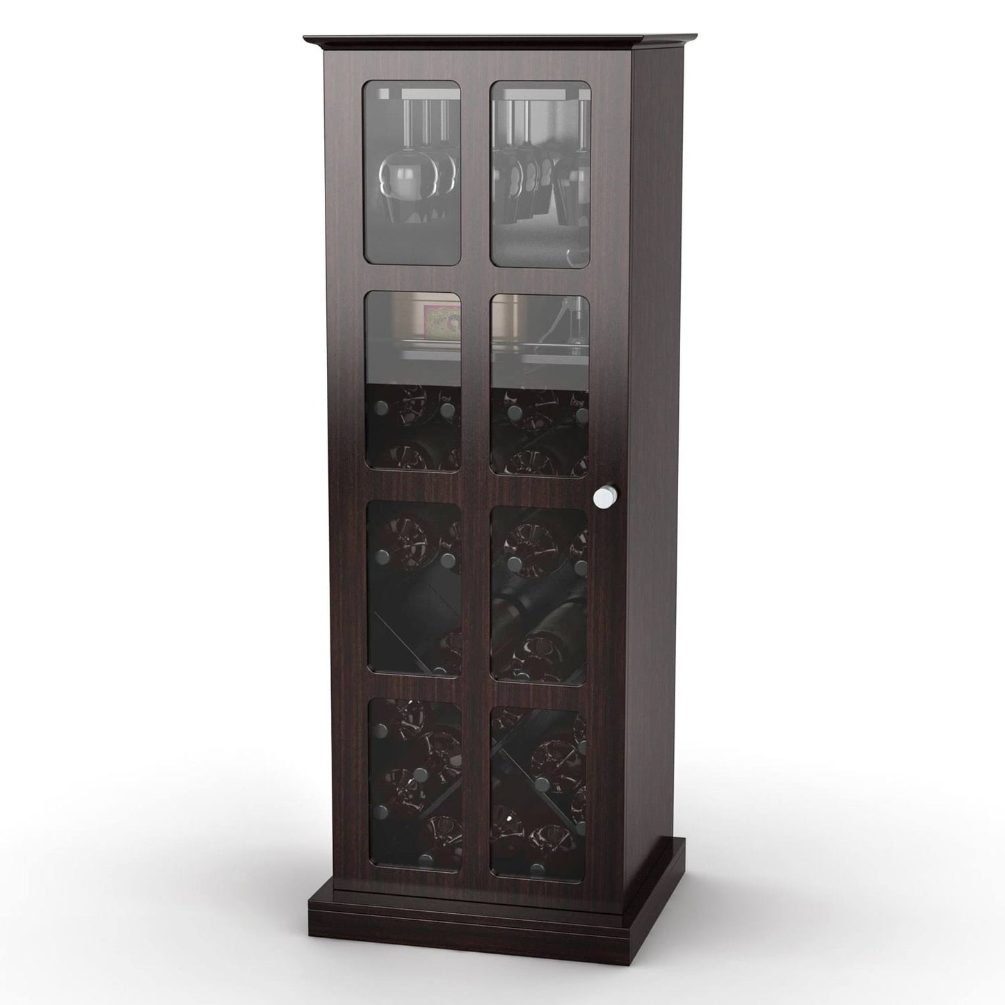 Atlantic Inc. 94835842 Atl Windowpane 24-Bottle Wine Cabinet, Espresso