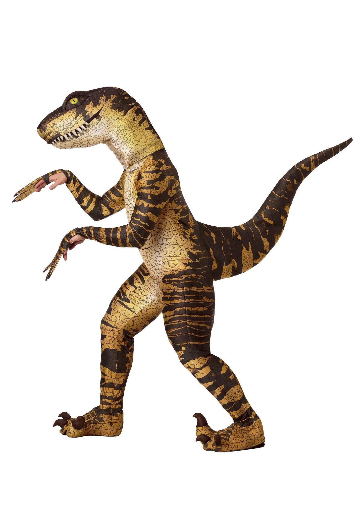 Adult Raptor Costume, Size: Medium, Brown