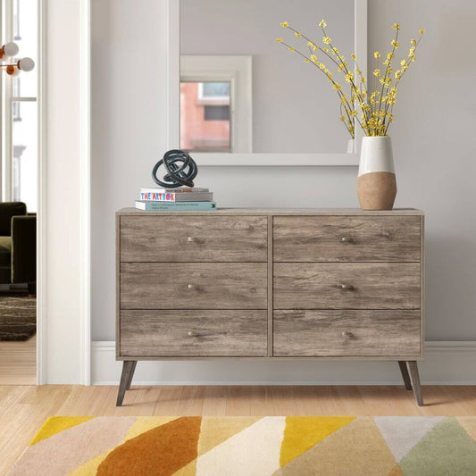 Alyssa 6 Drawer 52.25 W Double Dresser Color: Drifted Gray