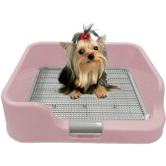 [Ps Korea] Indoor Dog Potty Tray – With Protection Wall Every Side For No Leak, Spill, Accident - Keep Paws Dry And Floors Clean (Pink)