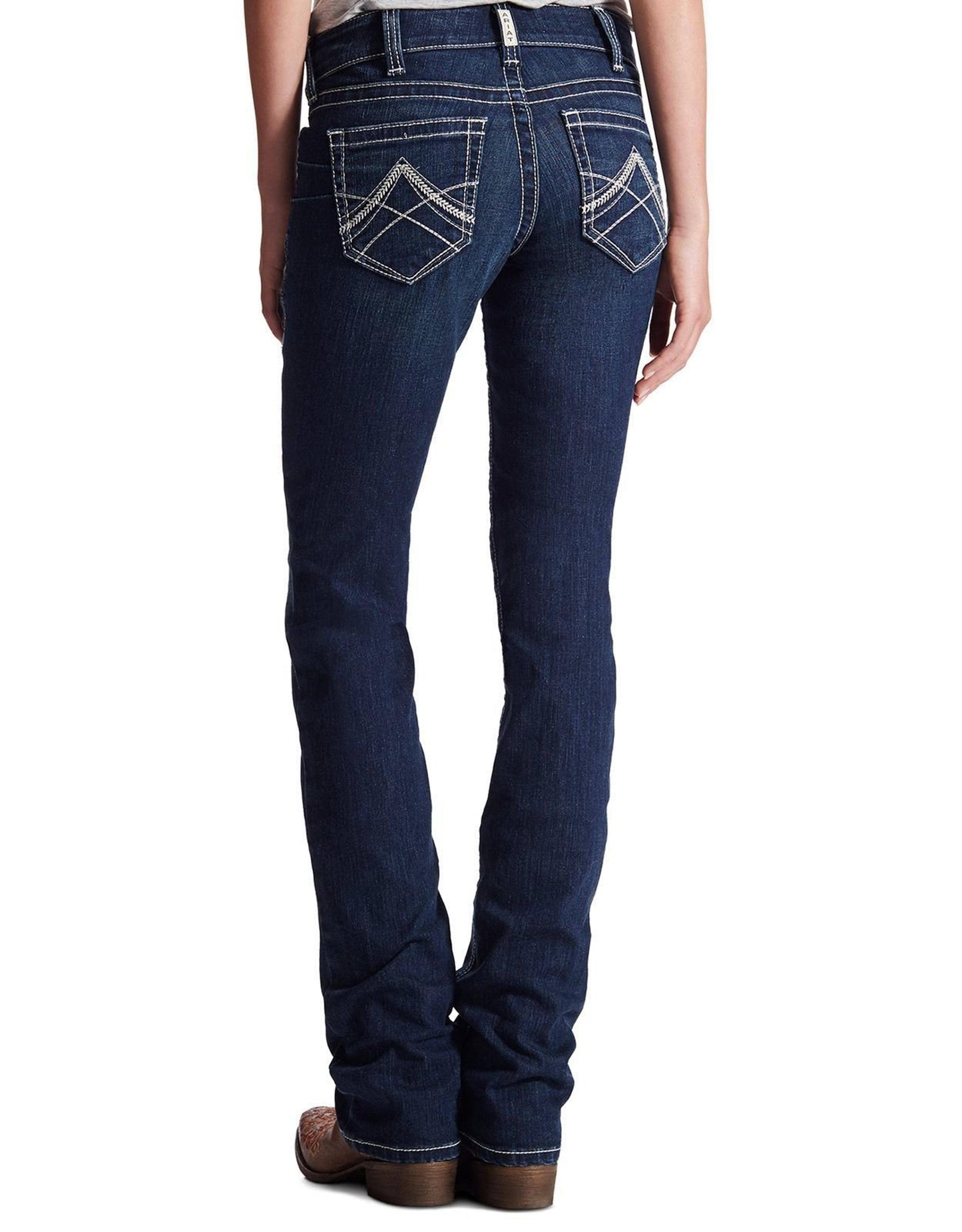 Ariat Women s R.E.A.L. Mid Rise Icon Stackable Straight Leg Jeans