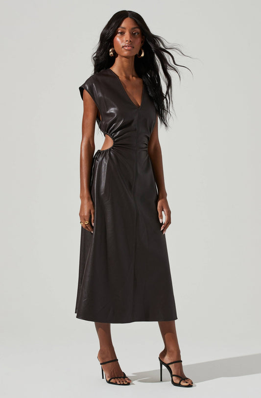 Astr The Label Women s Miranda Faux Leather Dress