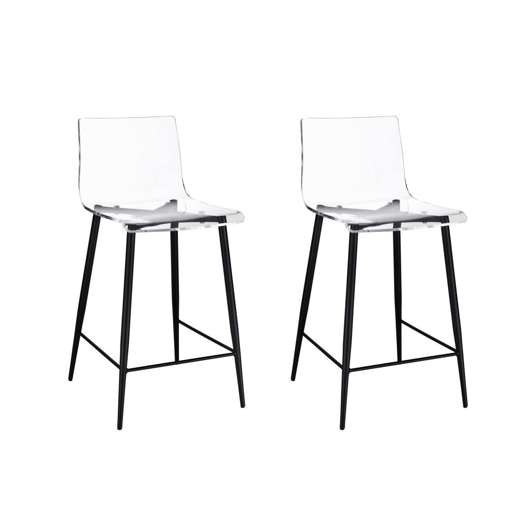 Allmodern Ambreal Acrylic Counter Stool -2/Ctn (Set Of 2) Color: Black