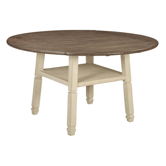 Ashley Bolanburg Round Drop Leaf Counter Height Table