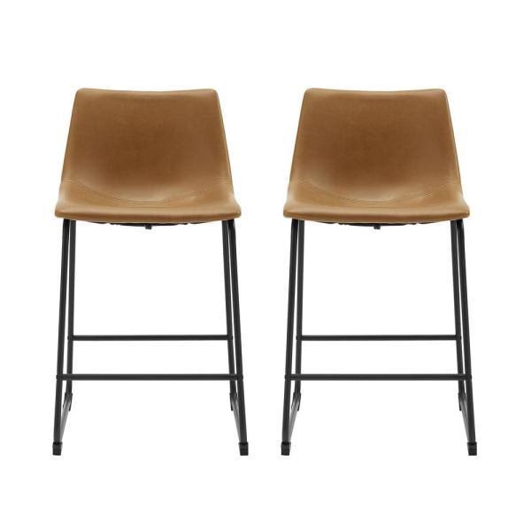 26 Faux Leather Counter Stool 2 Pack - Whiskey Brown (Fpu-31)