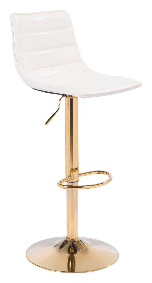 Zuo Modern Prima Bar Chair - White & Gold