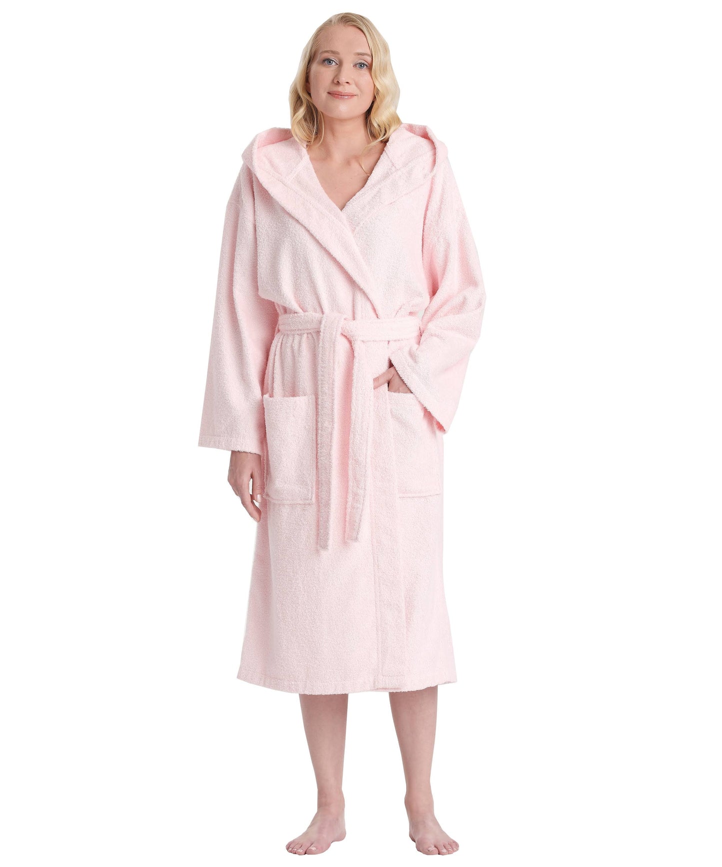 Arus Hooded Full Ankle Length Premium Fleece Bathrobe - Plum