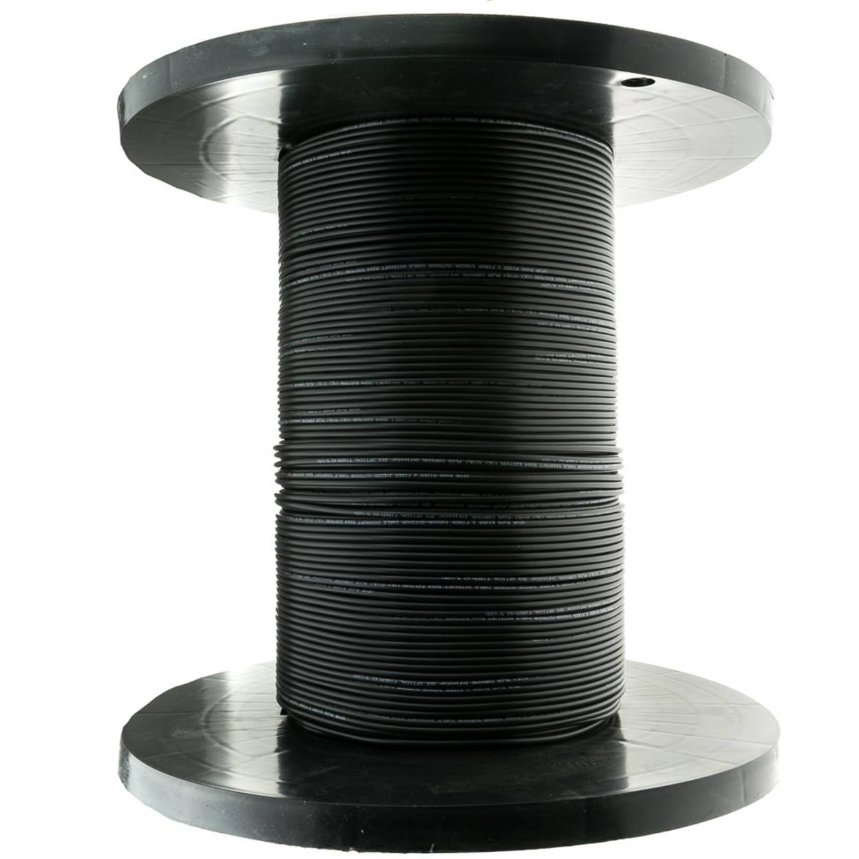 6 Fiber Indoor/Outdoor Fiber Optic Cable Singlemode 9/125 Black Riser Rated Spool 1000 Foot