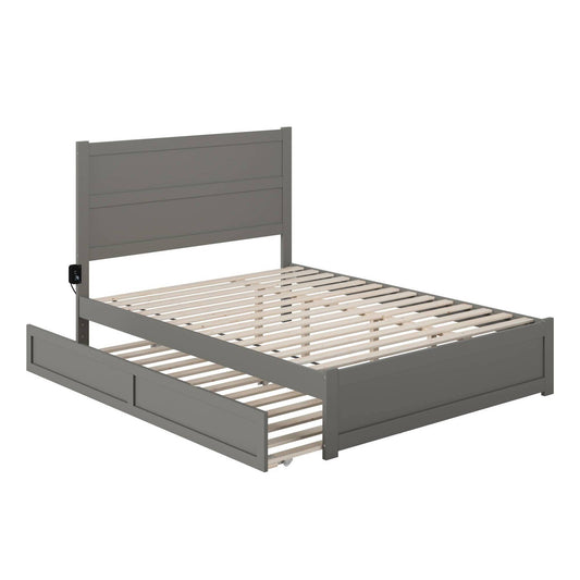 Afi Noho Queen Bed With Footboard And Twin Extra Long Trundle In White