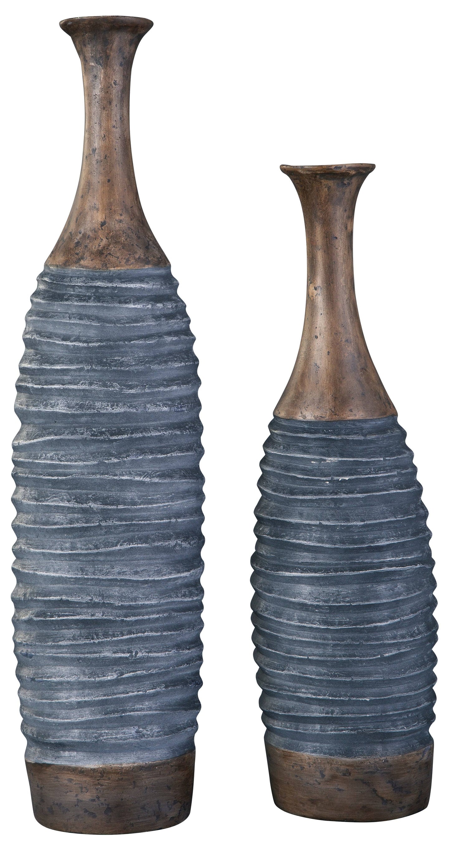 Ashley Blayze Vase (Set Of 2) Antique Gray, Brown